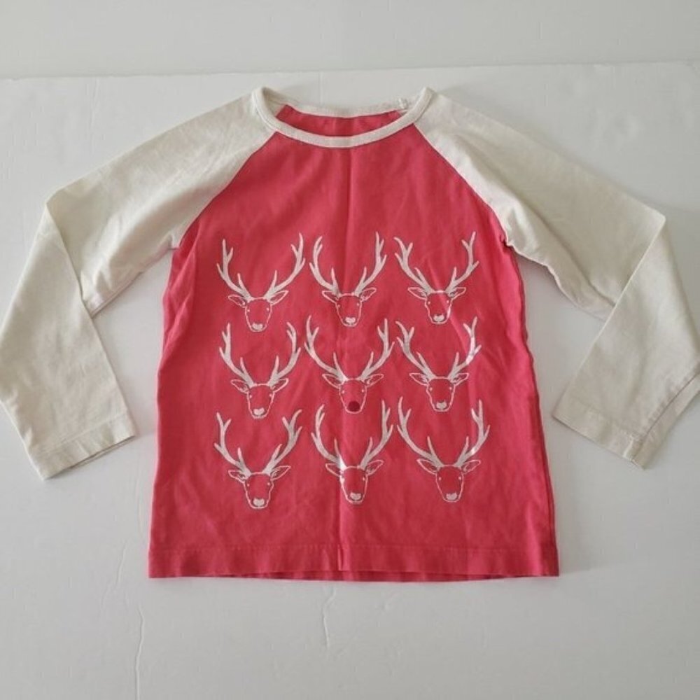 Mini Boden Holiday deer shirt size 3-4 girl
